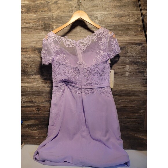 Make You Pretty More Lavender Lace Mid  "Mother of the Bride"  Dress size 12 NWT - Picture 4 of 7